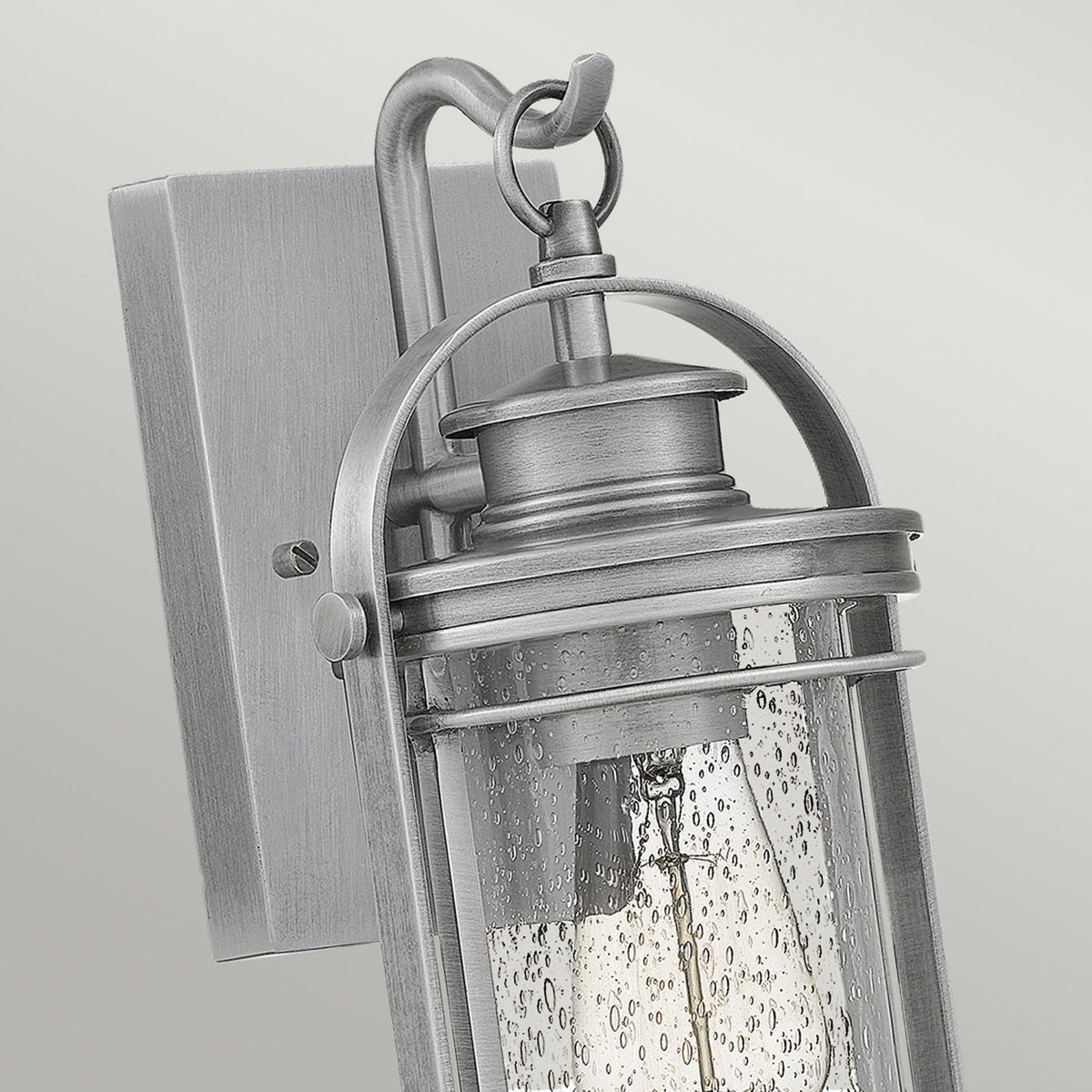 Booker IP44 Small Wall Lantern in Industrial Aluminium