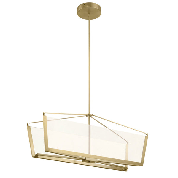 Calters LED Linear Pendant Chandelier in Champagne Gold