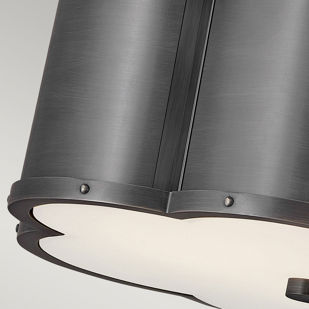 Chance Semi Flush Ceiling Light in Blackened Brass with Etched Opal Glass Diffuser