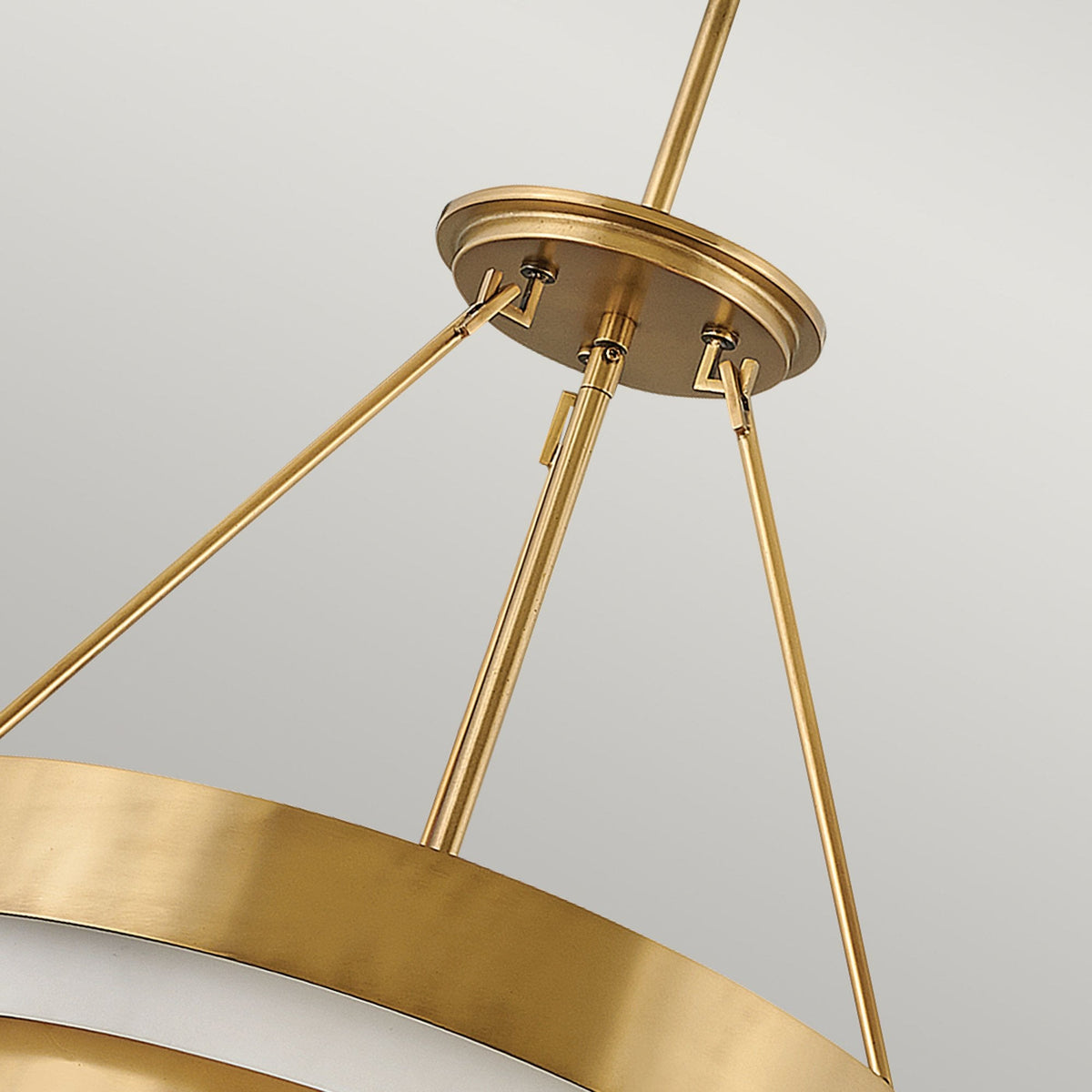 Echelon Four Lamp Multi-Tier Pendant in Heritage Brass and Faux Alabaster