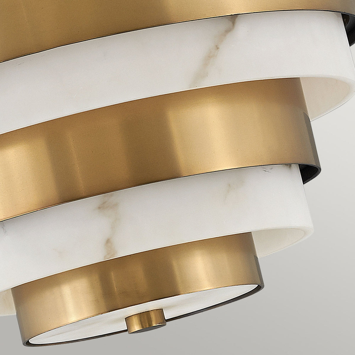 Echelon Semi Flush Ceiling Light in Heritage Brass and Faux Alabaster