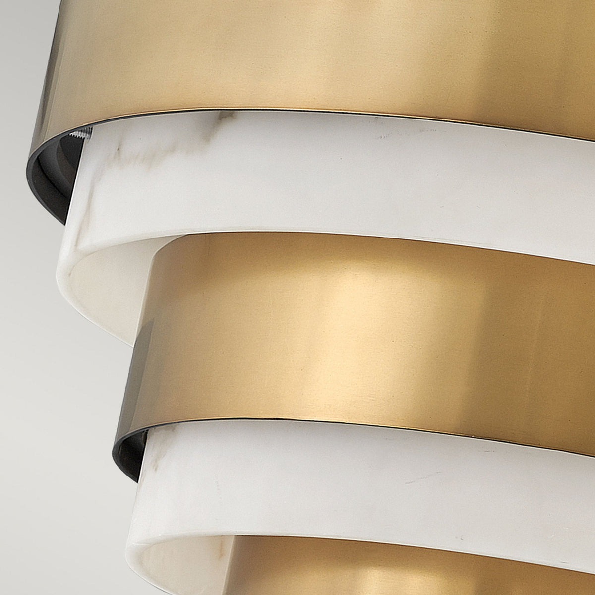 Echelon Semi Flush Ceiling Light in Heritage Brass and Faux Alabaster