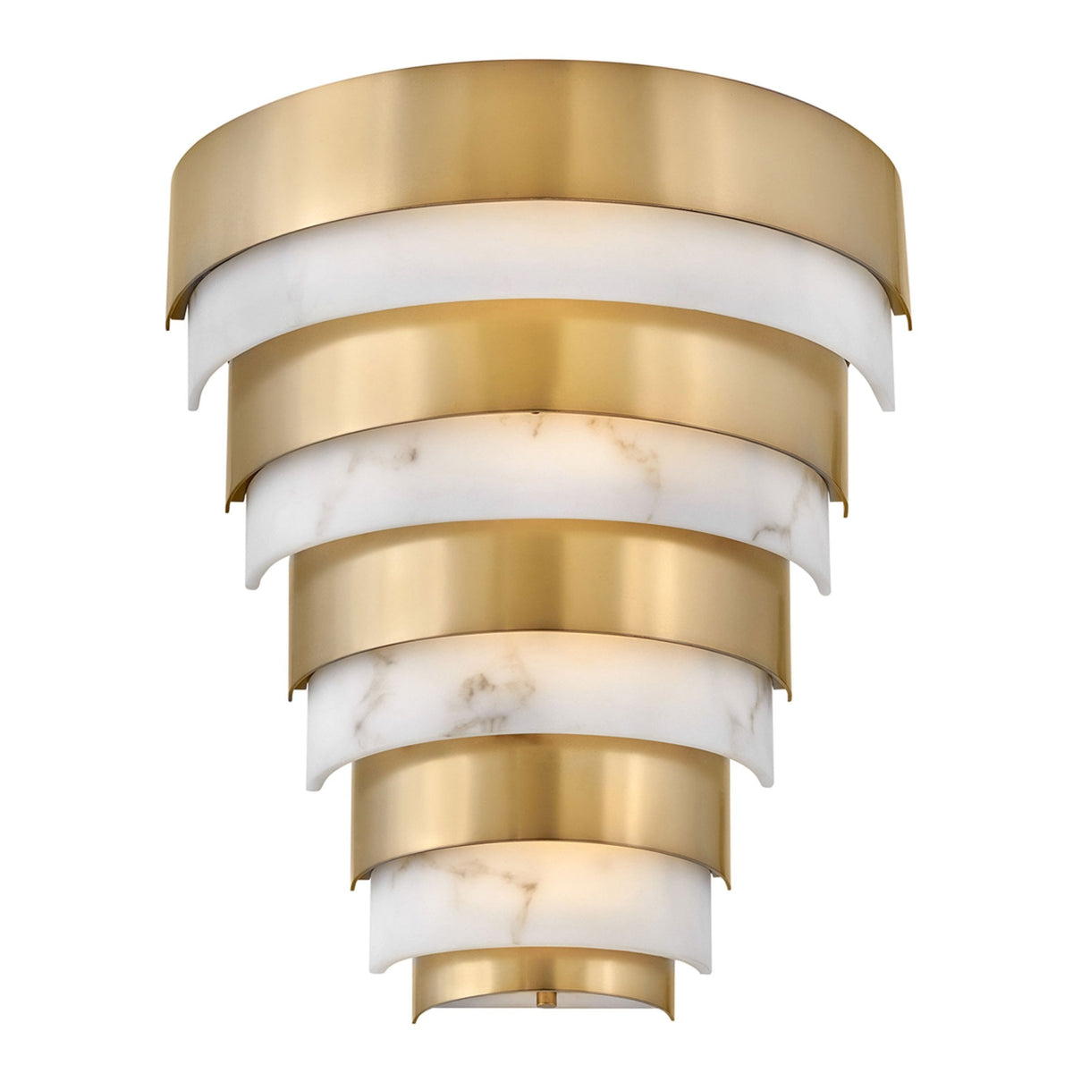Echelon LED Wall Light in Heritage Brass and Faux Alabaster