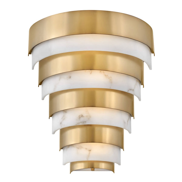 Echelon LED Wall Light in Heritage Brass and Faux Alabaster