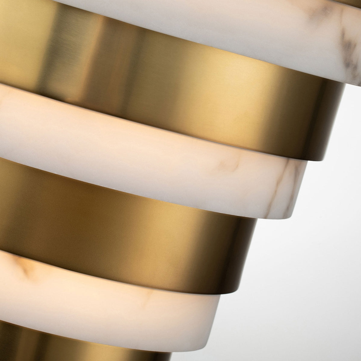 Echelon LED Wall Light in Heritage Brass and Faux Alabaster