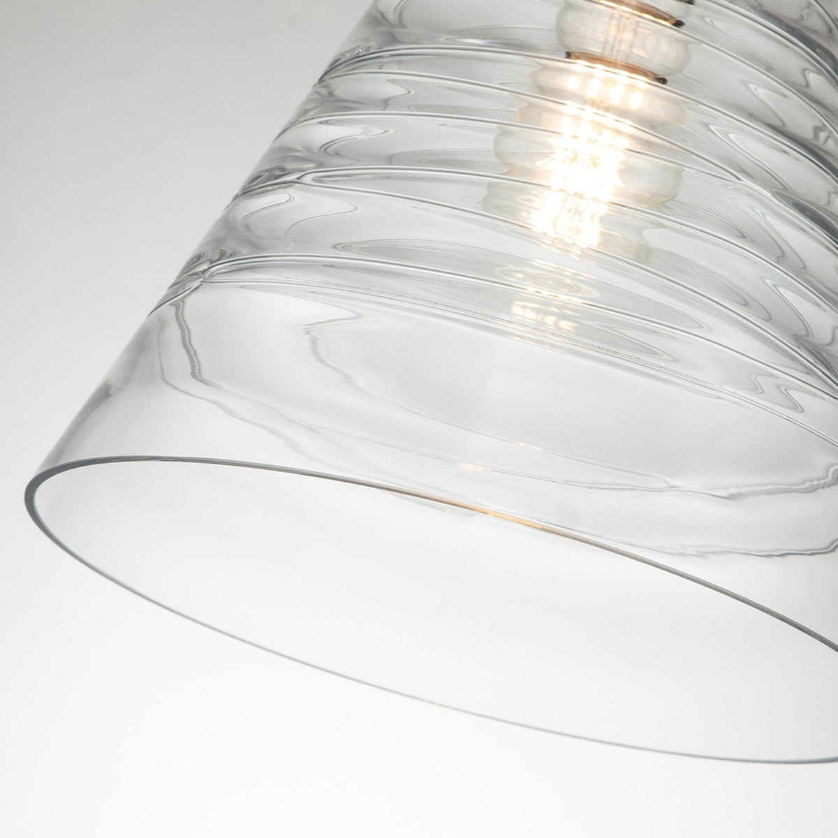 Elmore Single Drop Pendant in Polished Chrome with Clear Decorative Glass Shade