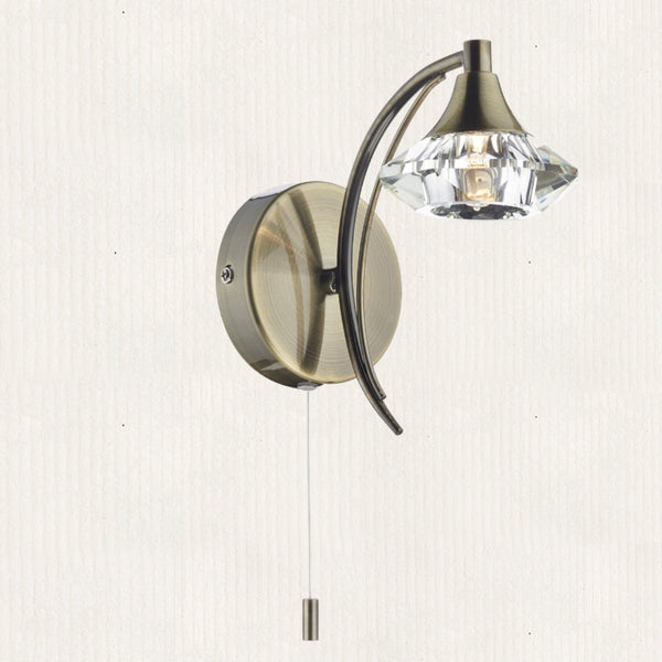 Luther Single Wall Light in Antique Brass