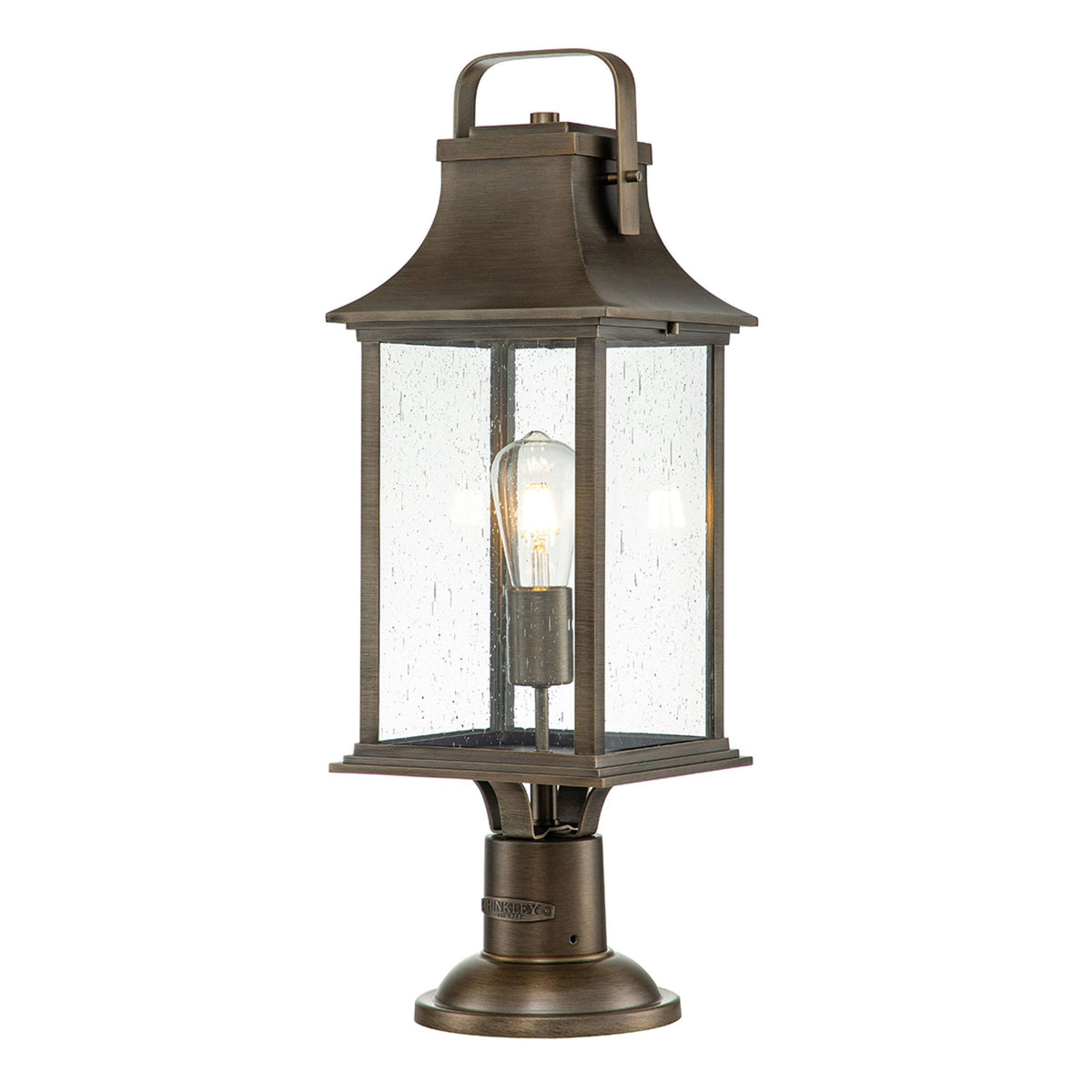 Grant IP44 Large Pedestal Lantern in Burnished Bronze