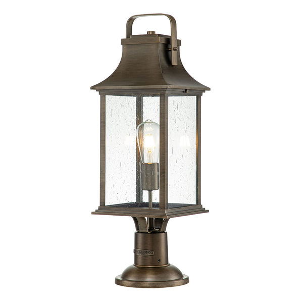 Grant IP44 Large Pedestal Lantern in Burnished Bronze