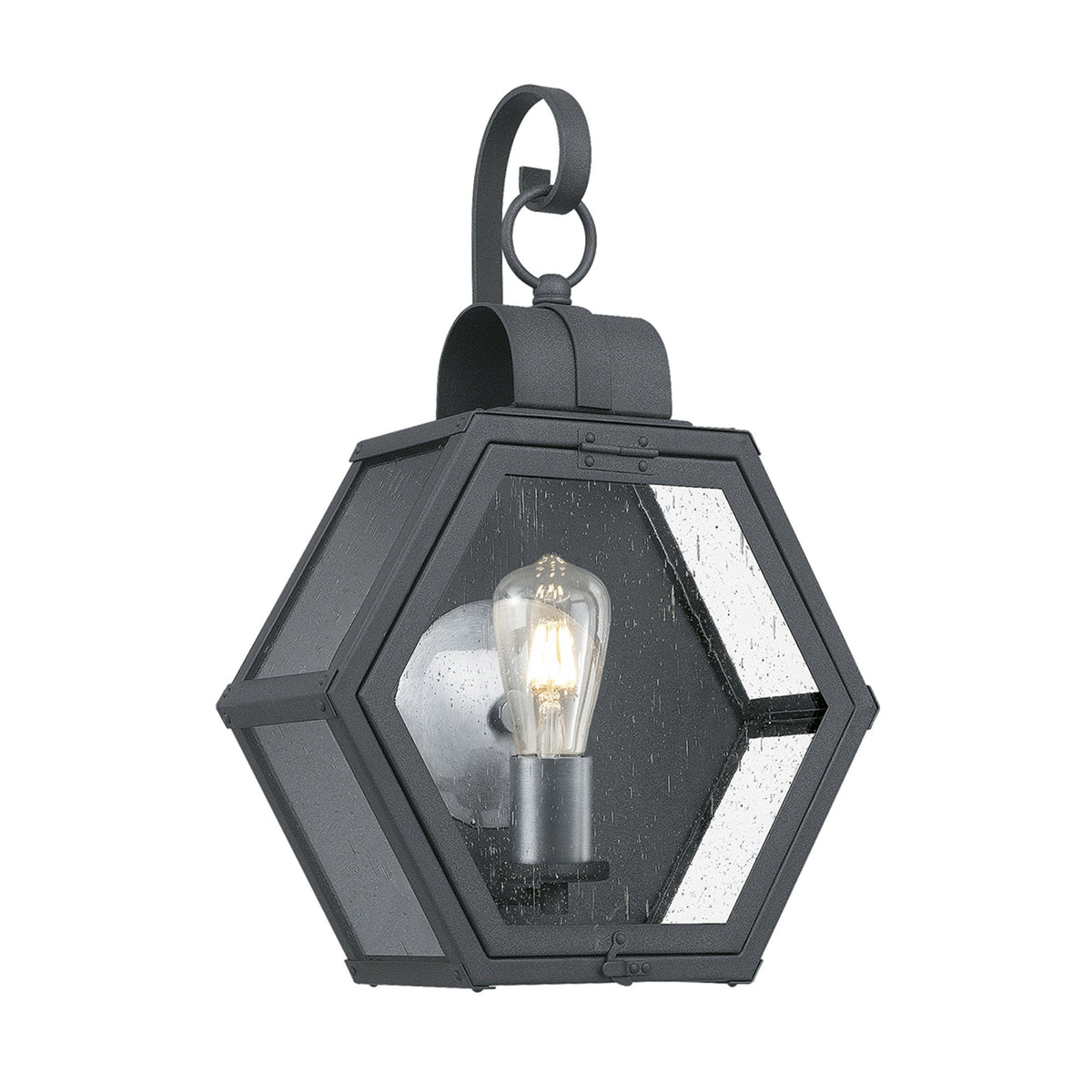 Heath IP44 Medium Wall Lantern in Mottled Black