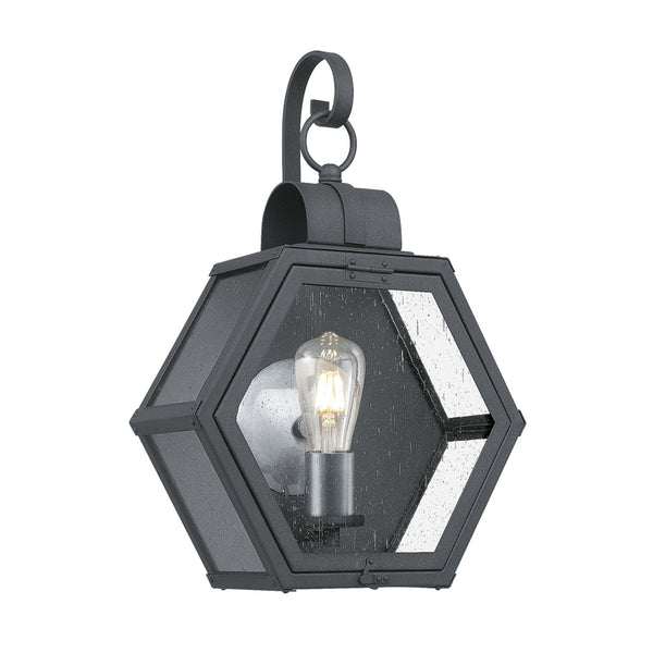Heath IP44 Medium Wall Lantern in Mottled Black