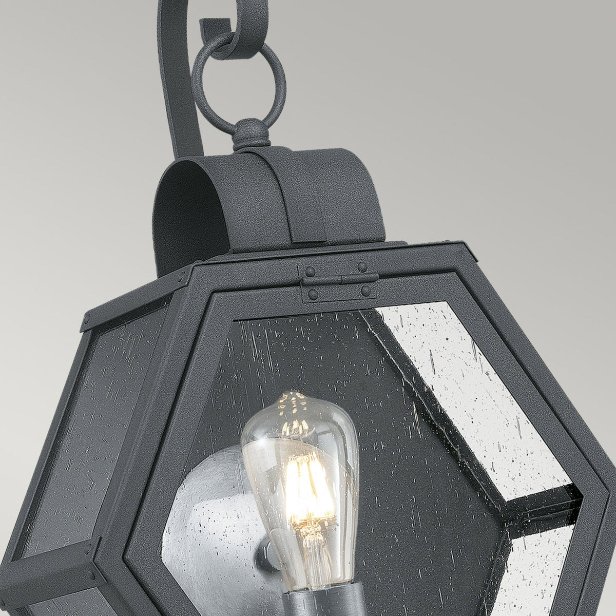 Heath IP44 Medium Wall Lantern in Mottled Black