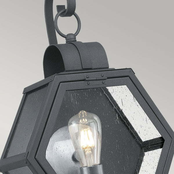 Heath IP44 Medium Wall Lantern in Mottled Black