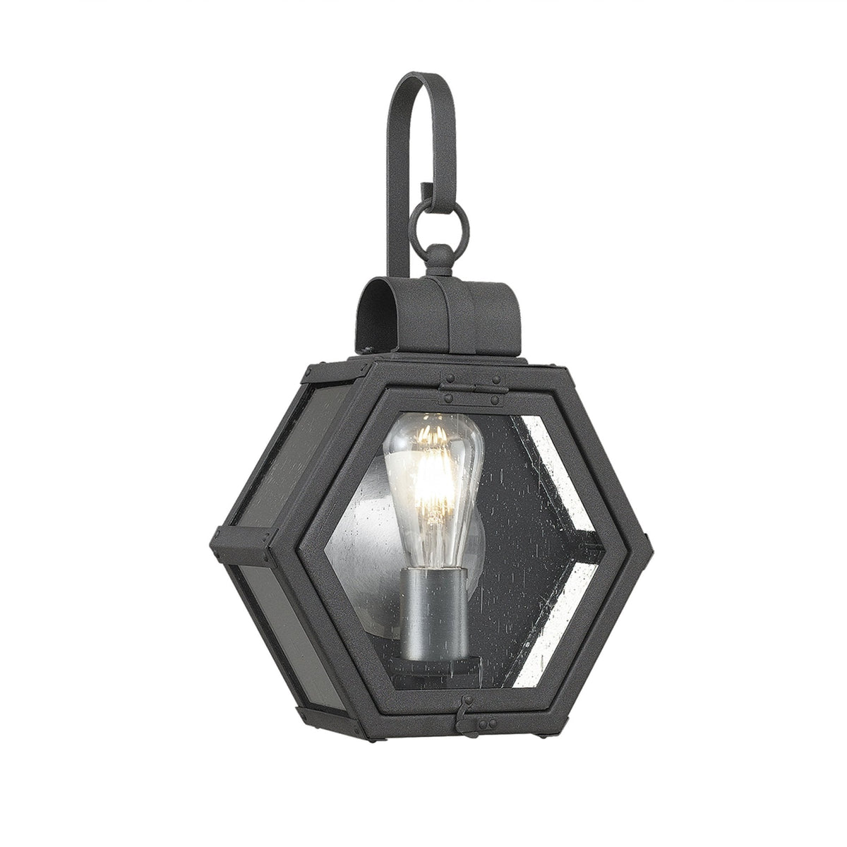Heath IP44 Small Wall Lantern in Mottled Black