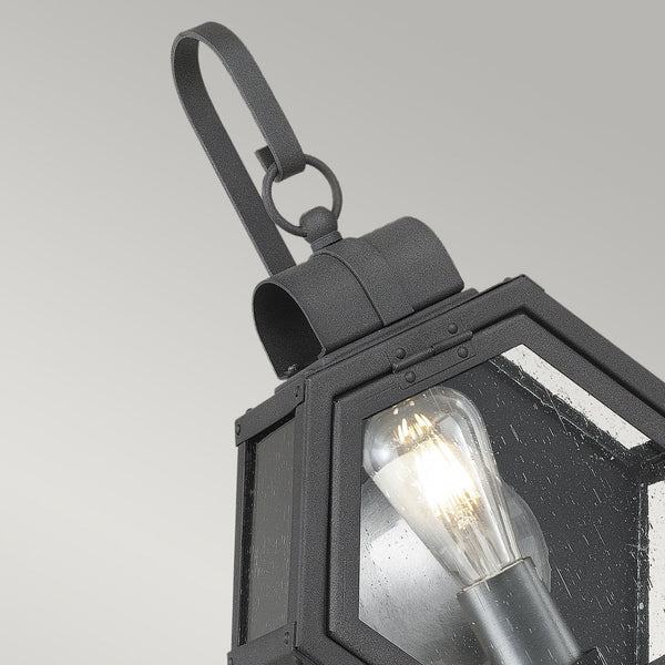 Heath IP44 Small Wall Lantern in Mottled Black
