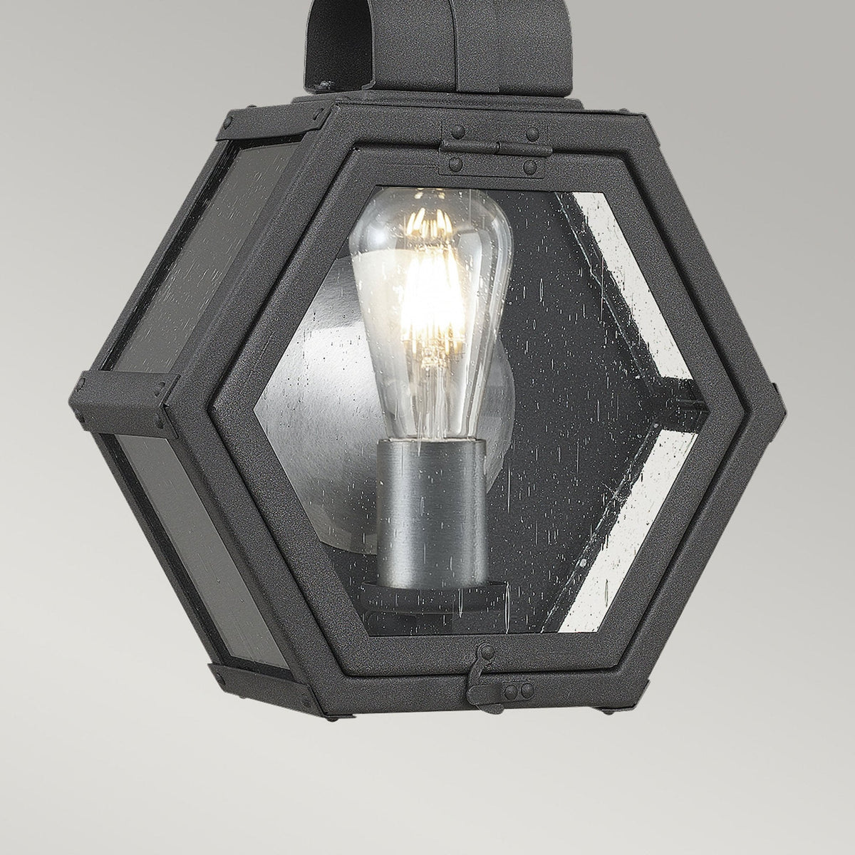 Heath IP44 Small Wall Lantern in Mottled Black