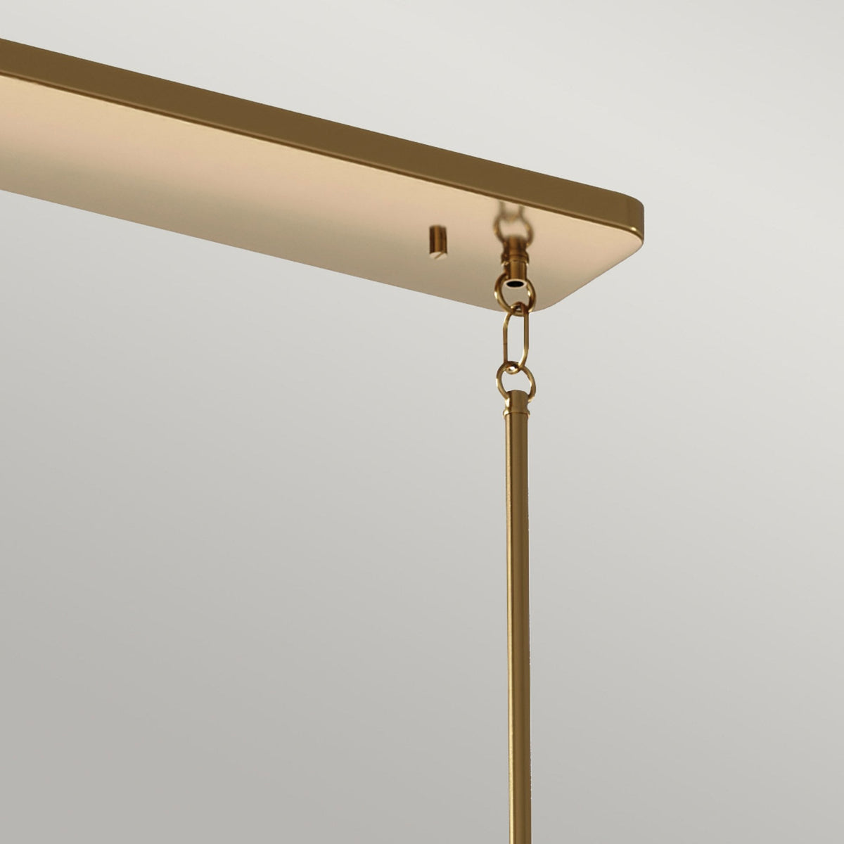 Kimrose Ten Lamp Linear Pendant Chandelier in Brushed Natural Brass