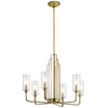 Kimrose Six Lamp Chandelier in Brushed Natural Brass