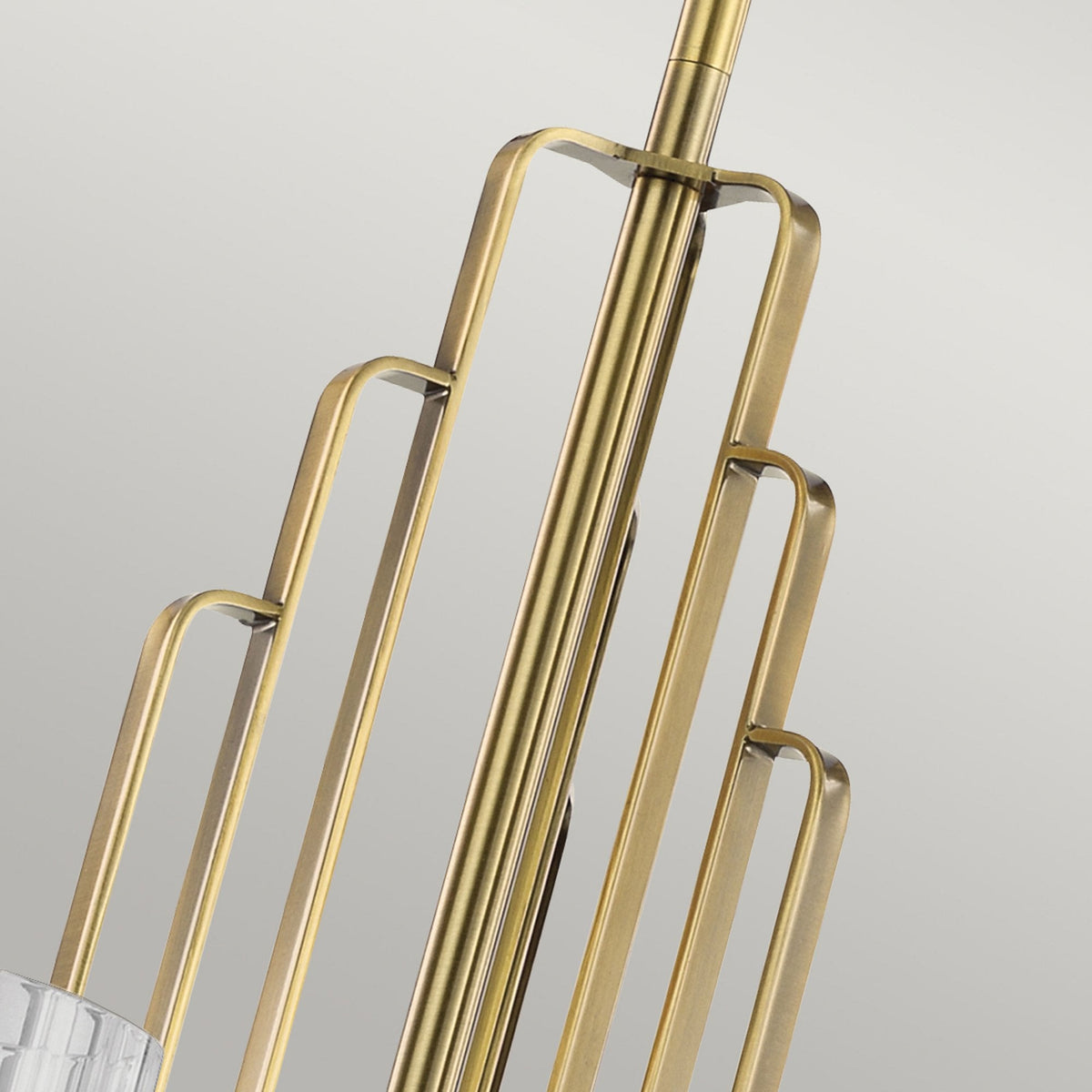 Kimrose Six Lamp Chandelier in Brushed Natural Brass