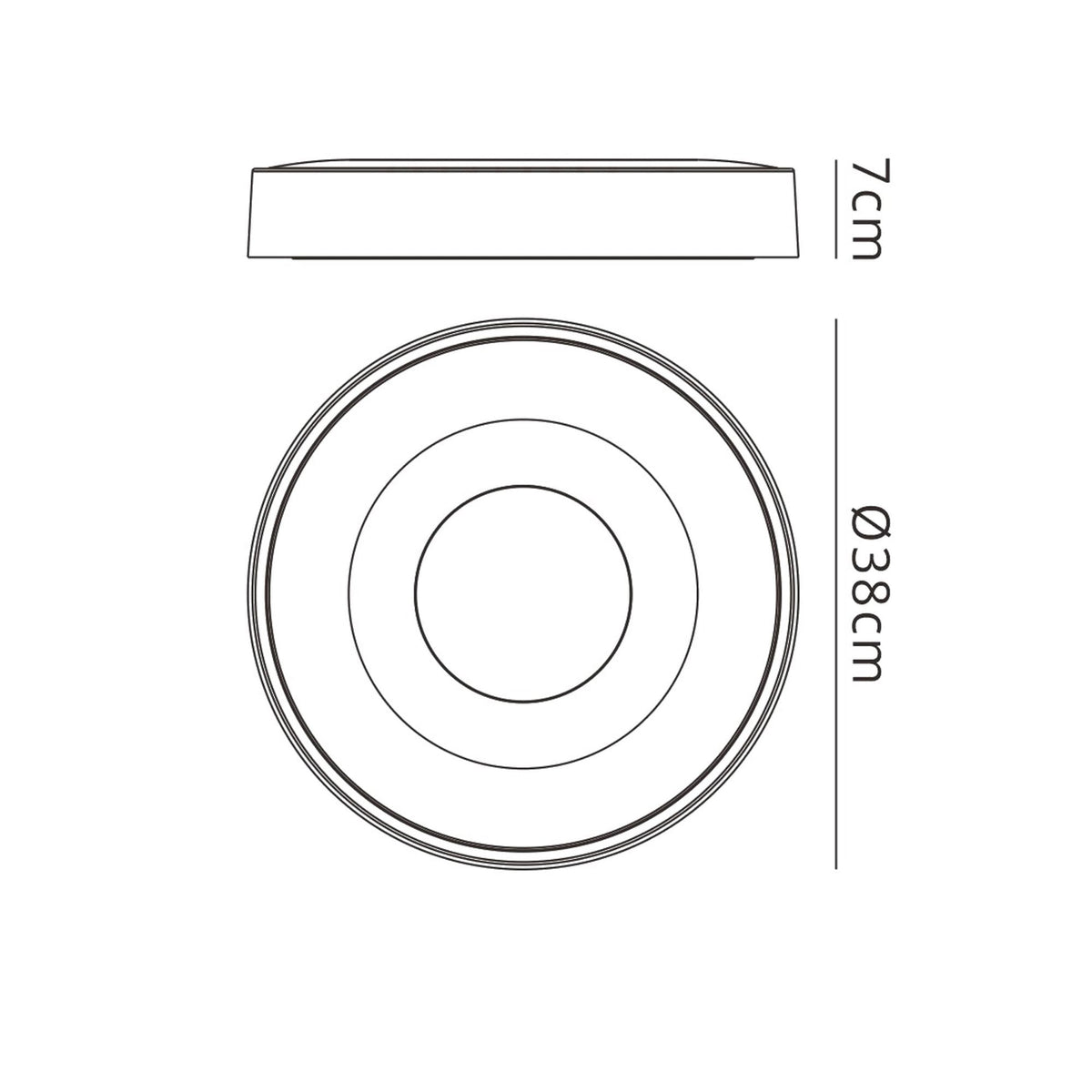 Coin Remote Control 56W LED Round Ceiling Light In Black