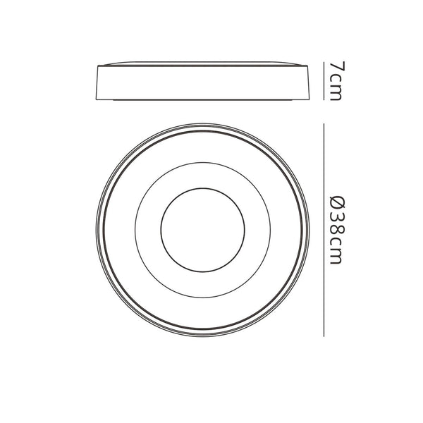 Coin Remote Control 56W LED Round Ceiling Light In Black