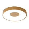 Coin Remote Control 56W LED Round Ceiling Light In Wood Effect