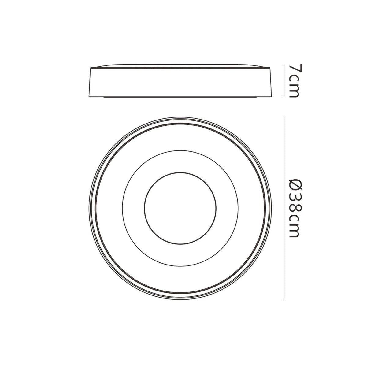 Coin Remote Control 56W LED Round Ceiling Light In Wood Effect