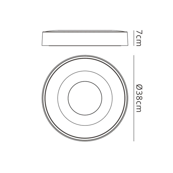 Coin Remote Control 56W LED Round Ceiling Light In Wood Effect