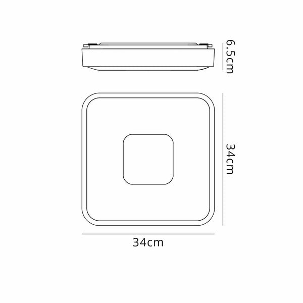 Coin Remote Control 56W LED Square Ceiling Light In White