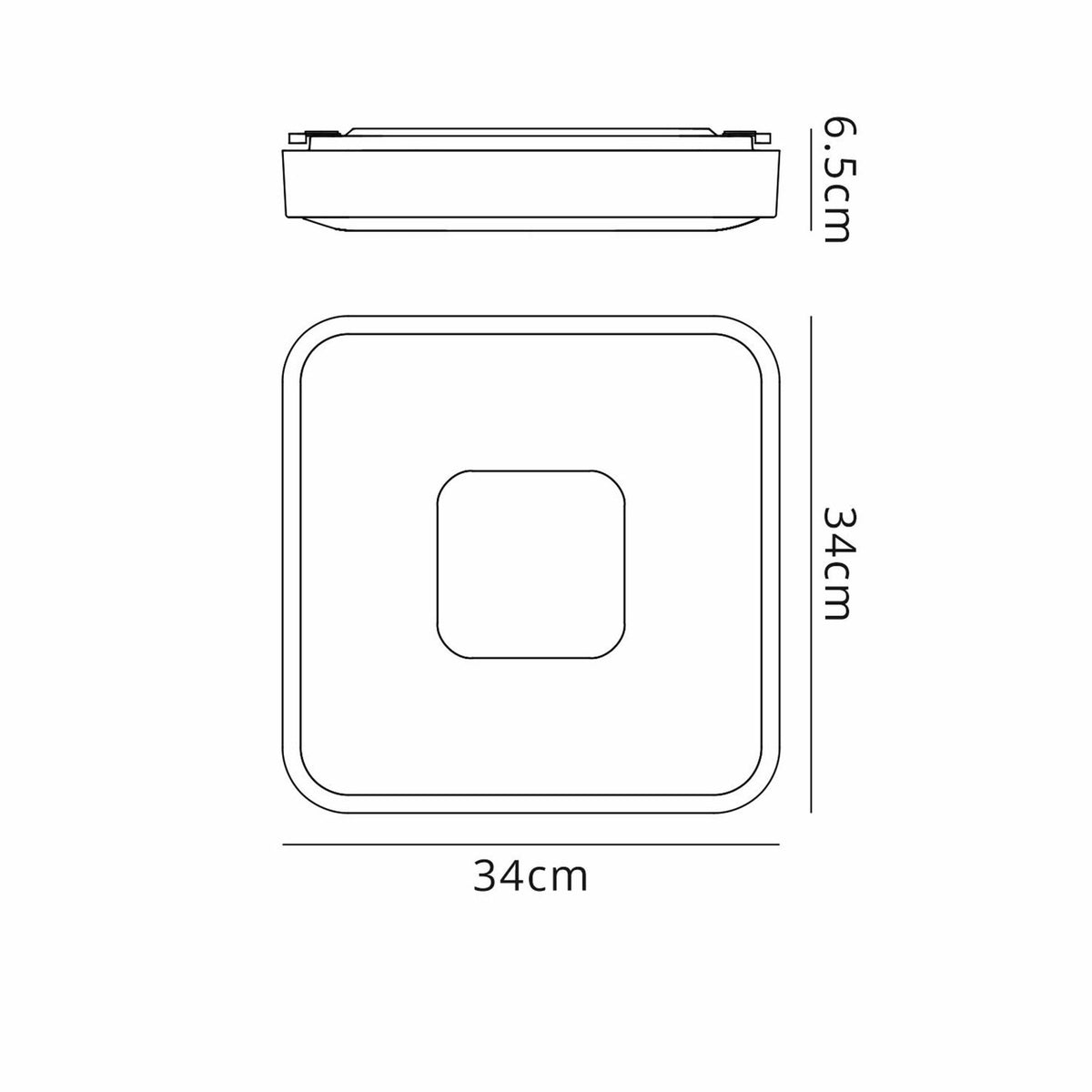 Coin Remote Control 56W LED Square Ceiling Light In Gold