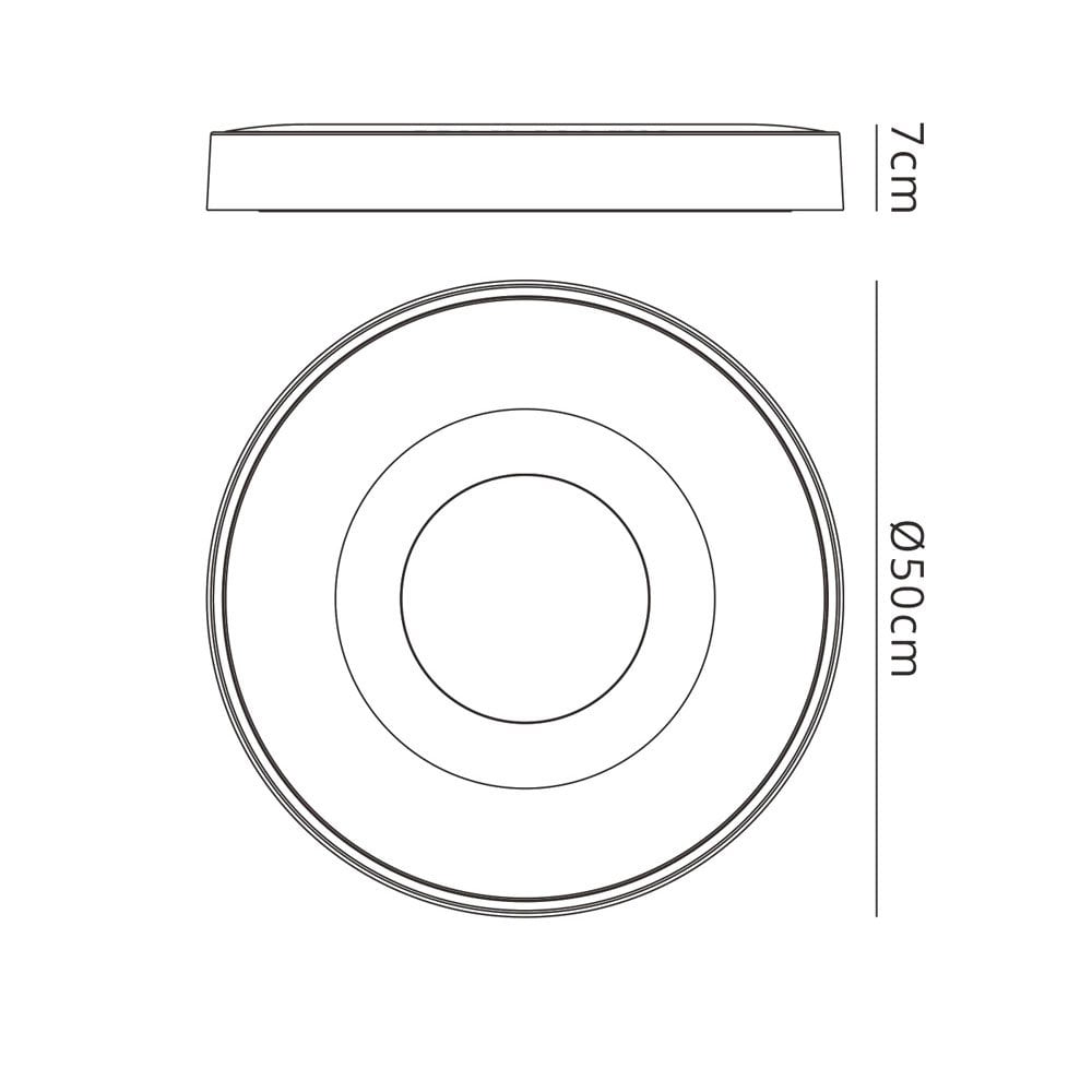 Coin Remote Control 80W LED Round Ceiling Light In Black