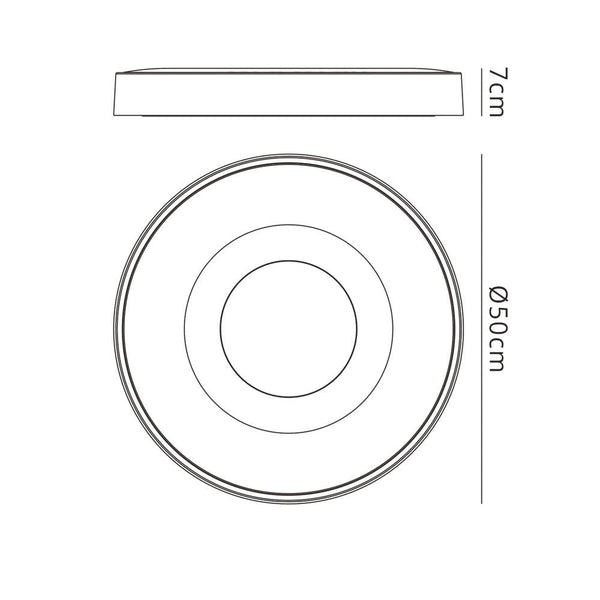 Coin Remote Control 80W LED Round Ceiling Light In Black