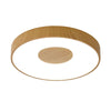 Coin Remote Control 80W LED Round Ceiling Light In Wood Effect
