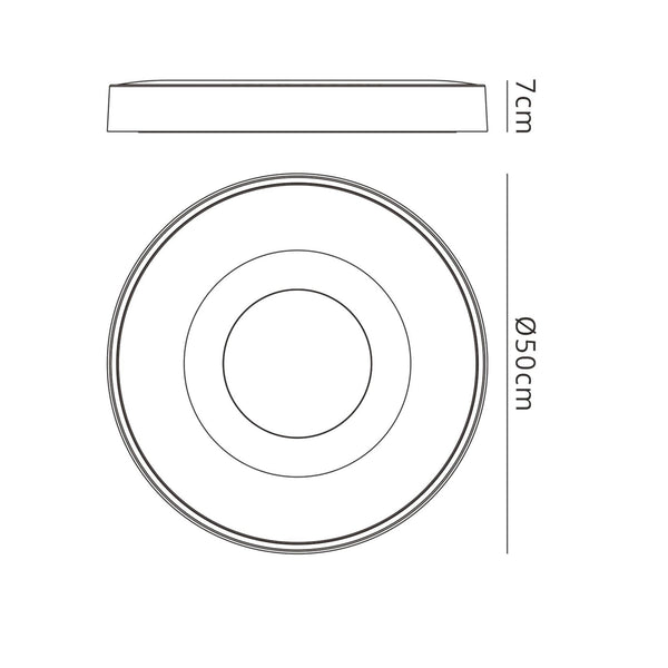Coin Remote Control 80W LED Round Ceiling Light In Wood Effect