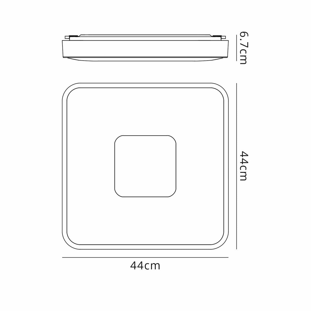 Coin Remote Control 80W LED Square Ceiling Light In Black