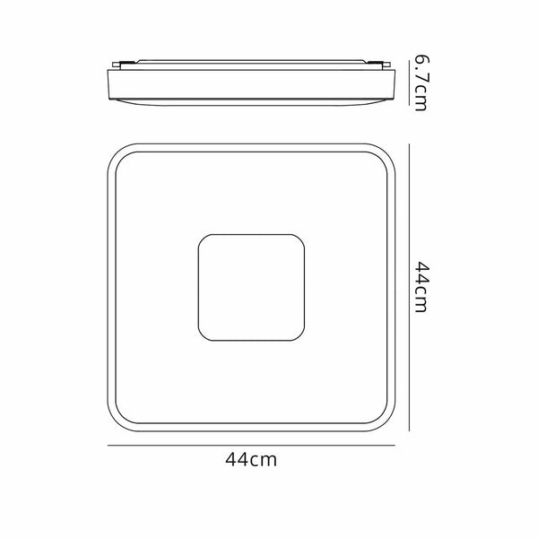 Coin Remote Control 80W LED Square Ceiling Light In Black