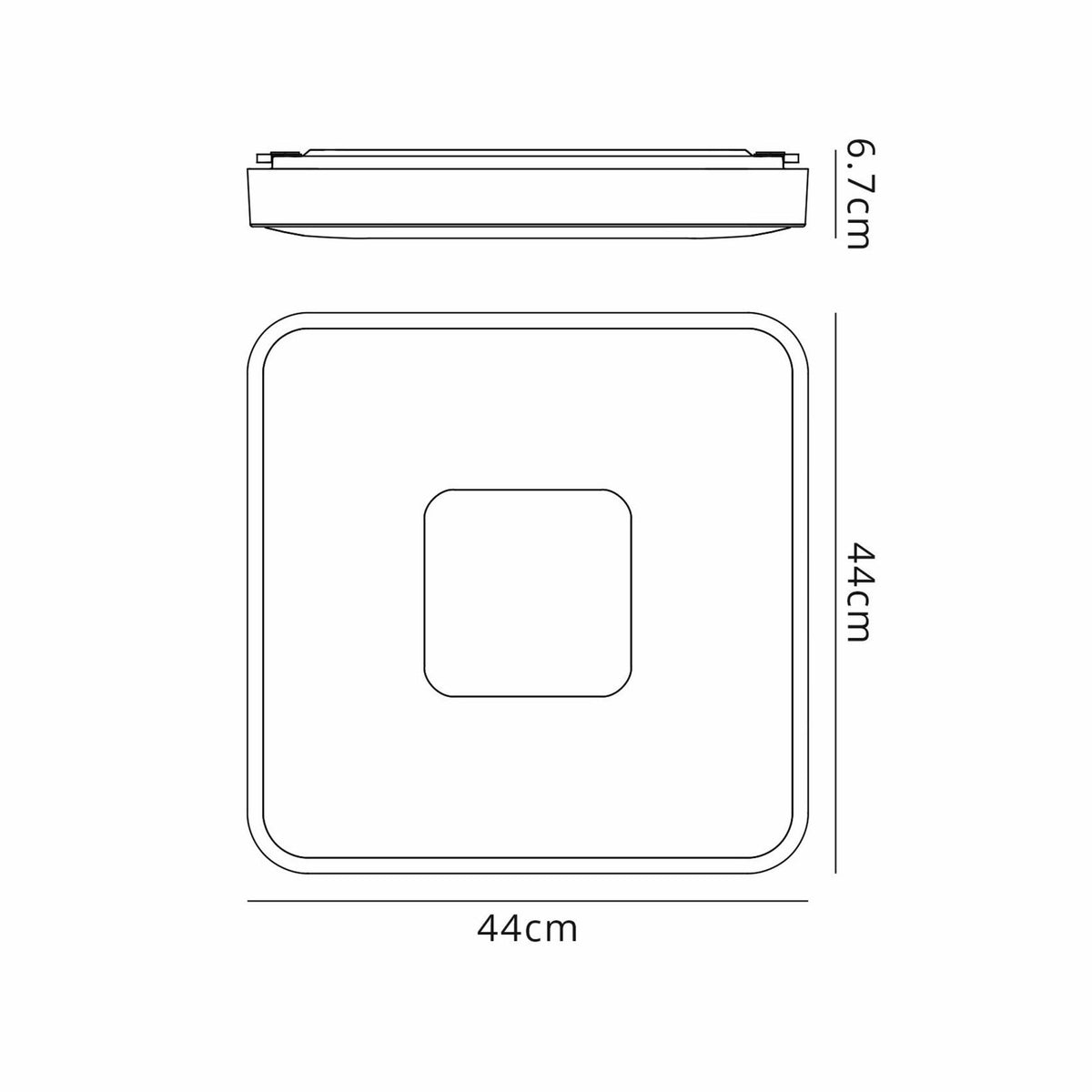 Coin Remote Control 80W LED Square Ceiling Light In Wood Effect