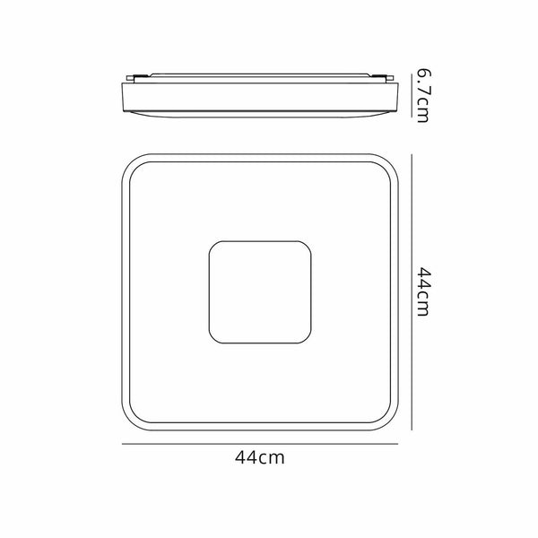 Coin Remote Control 80W LED Square Ceiling Light In Wood Effect