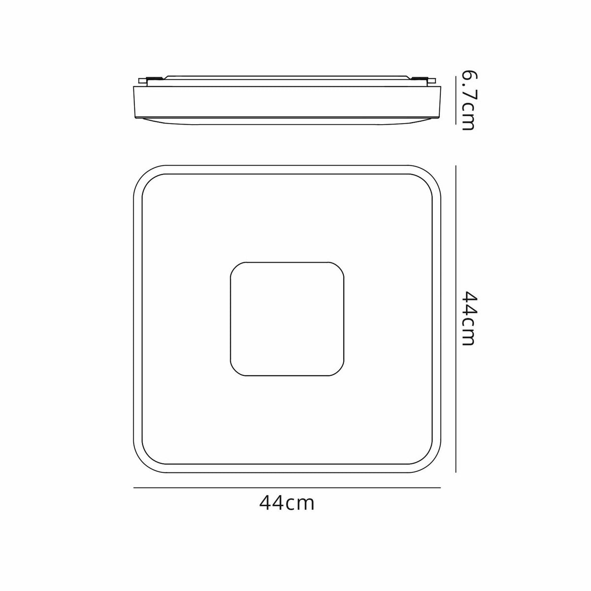 Coin Remote Control 80W LED Square Ceiling Light In Gold