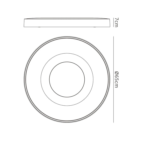 Coin Remote Control 100W LED Round Ceiling Light In Black