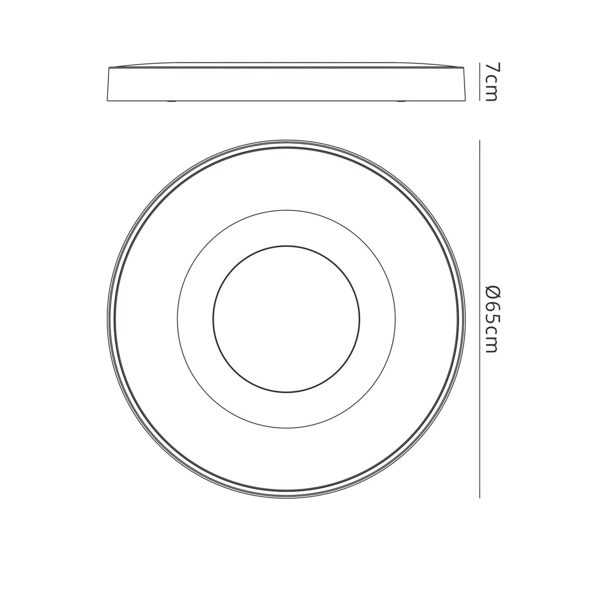 Coin Remote Control 100W LED Round Ceiling Light In Wood Effect