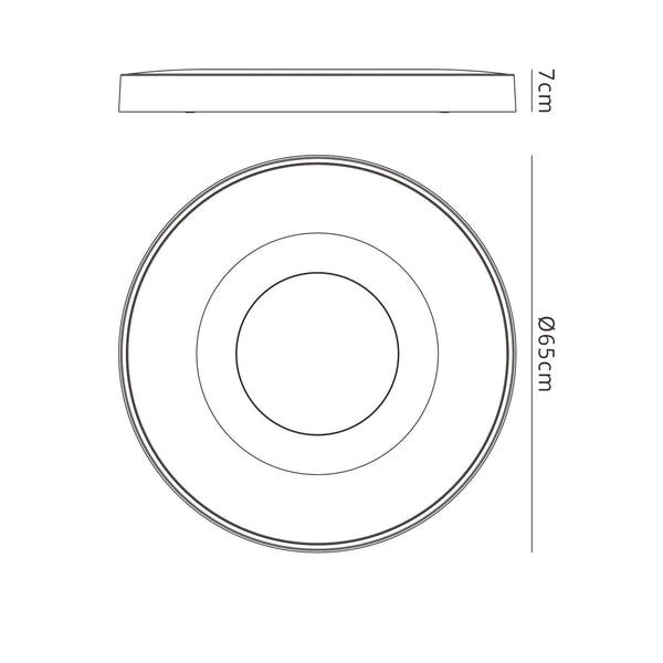 Coin Remote Control 100W LED Round Ceiling Light In Wood Effect