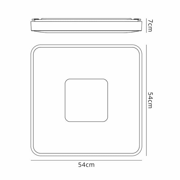 Coin Remote Control 100W LED Square Ceiling Light In Black