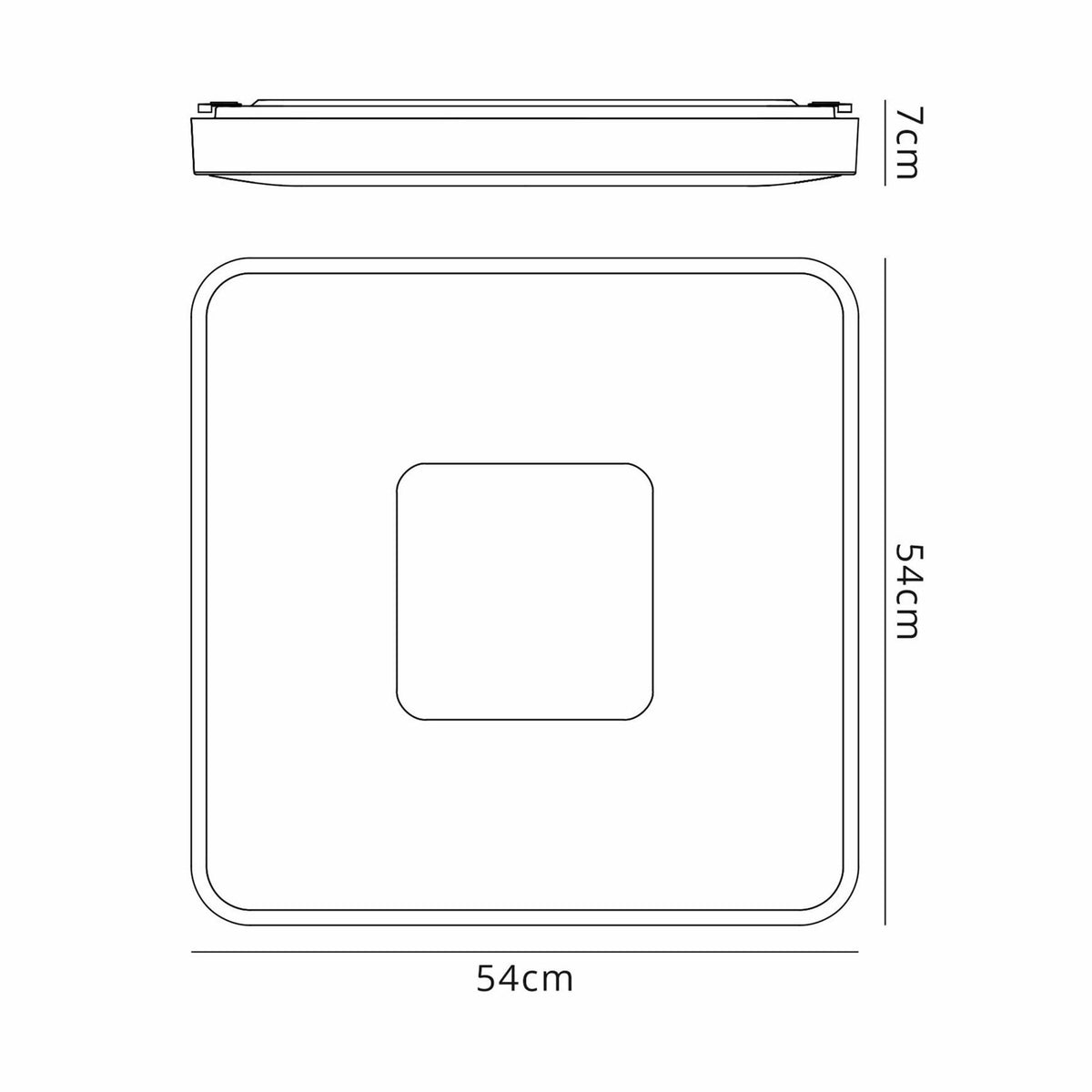 Coin Remote Control 100W LED Square Ceiling Light In Wood Effect