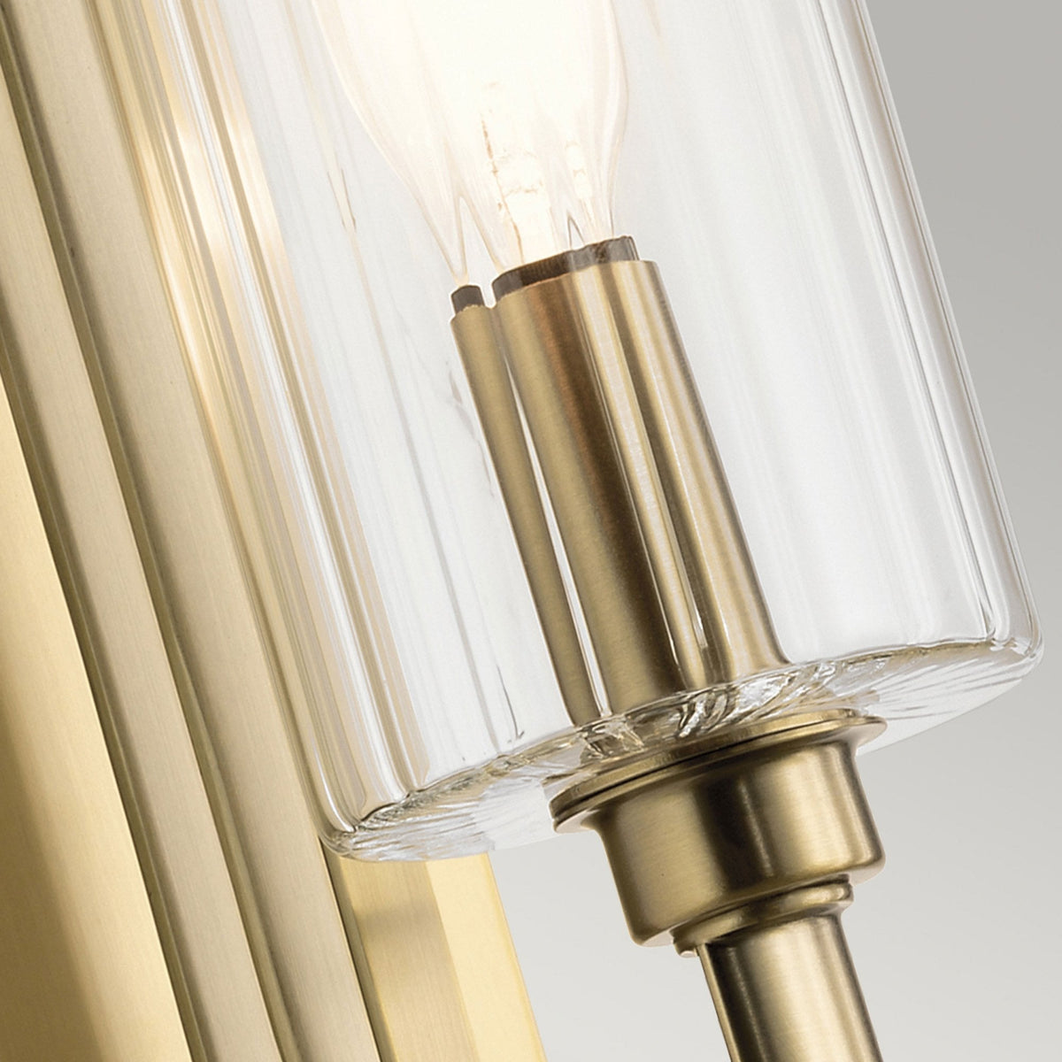 Kimrose Single Wall Light in Brushed Natural Brass