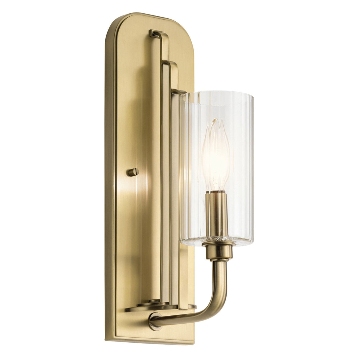 Kimrose Single Wall Light in Brushed Natural Brass