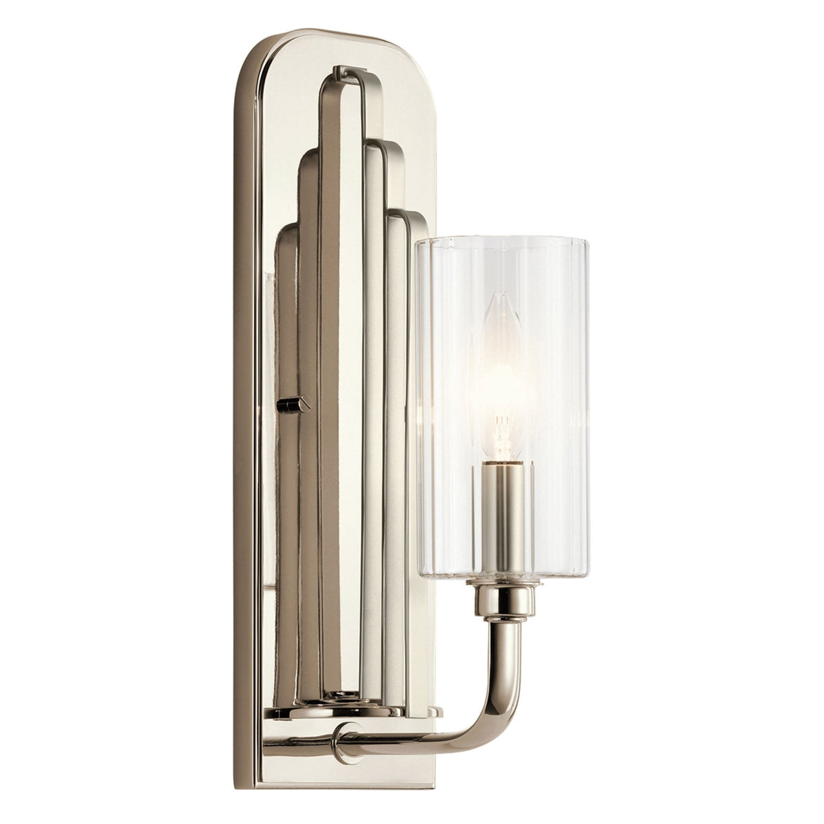 Kimrose Single Wall Light in Polished Nickel