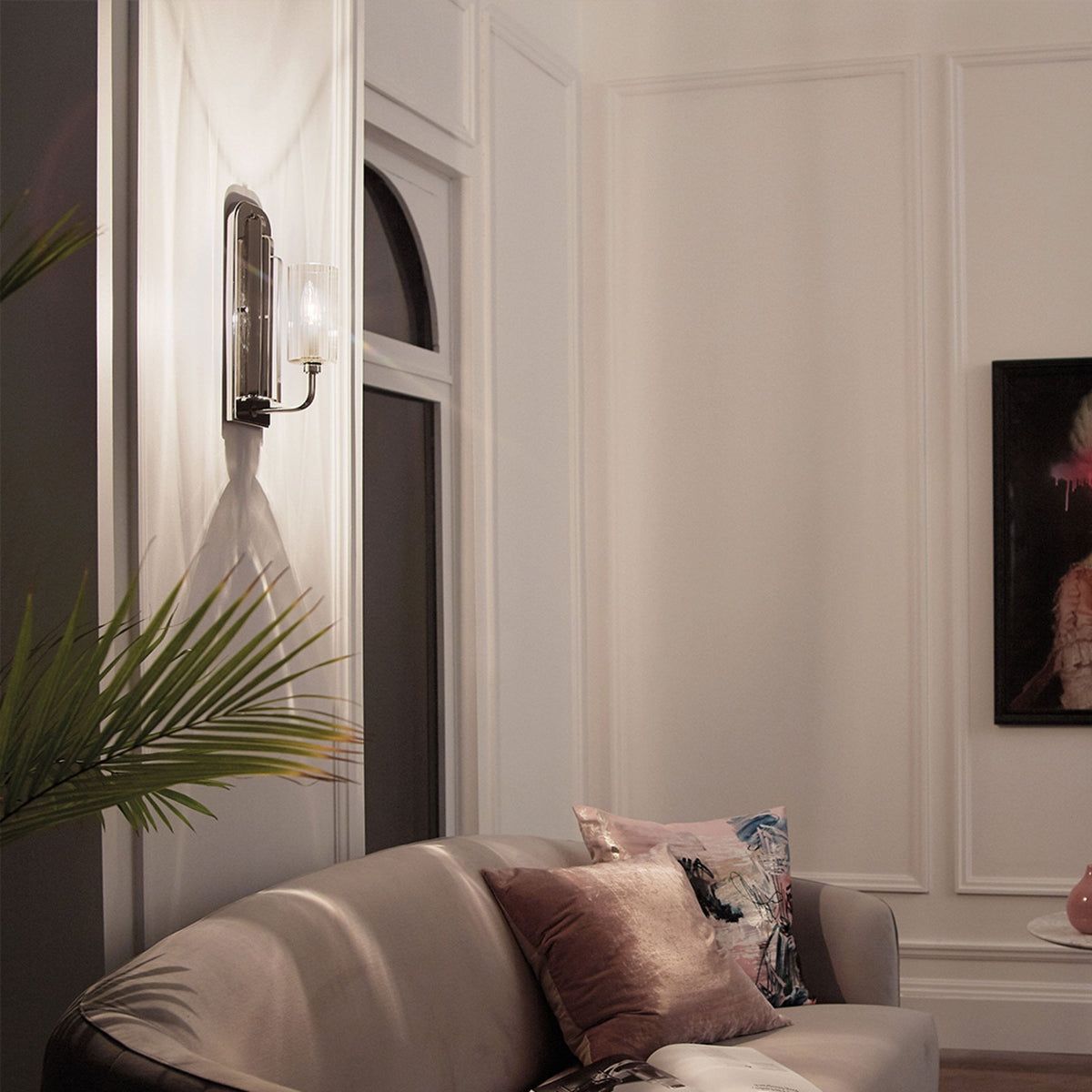 Kimrose Single Wall Light in Polished Nickel