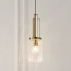 Kimrose Single Drop Pendant in Brushed Natural Brass