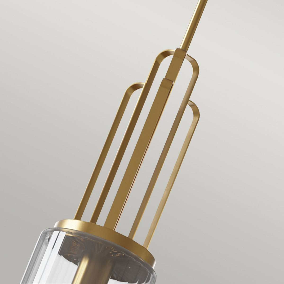 Kimrose Single Drop Pendant in Brushed Natural Brass